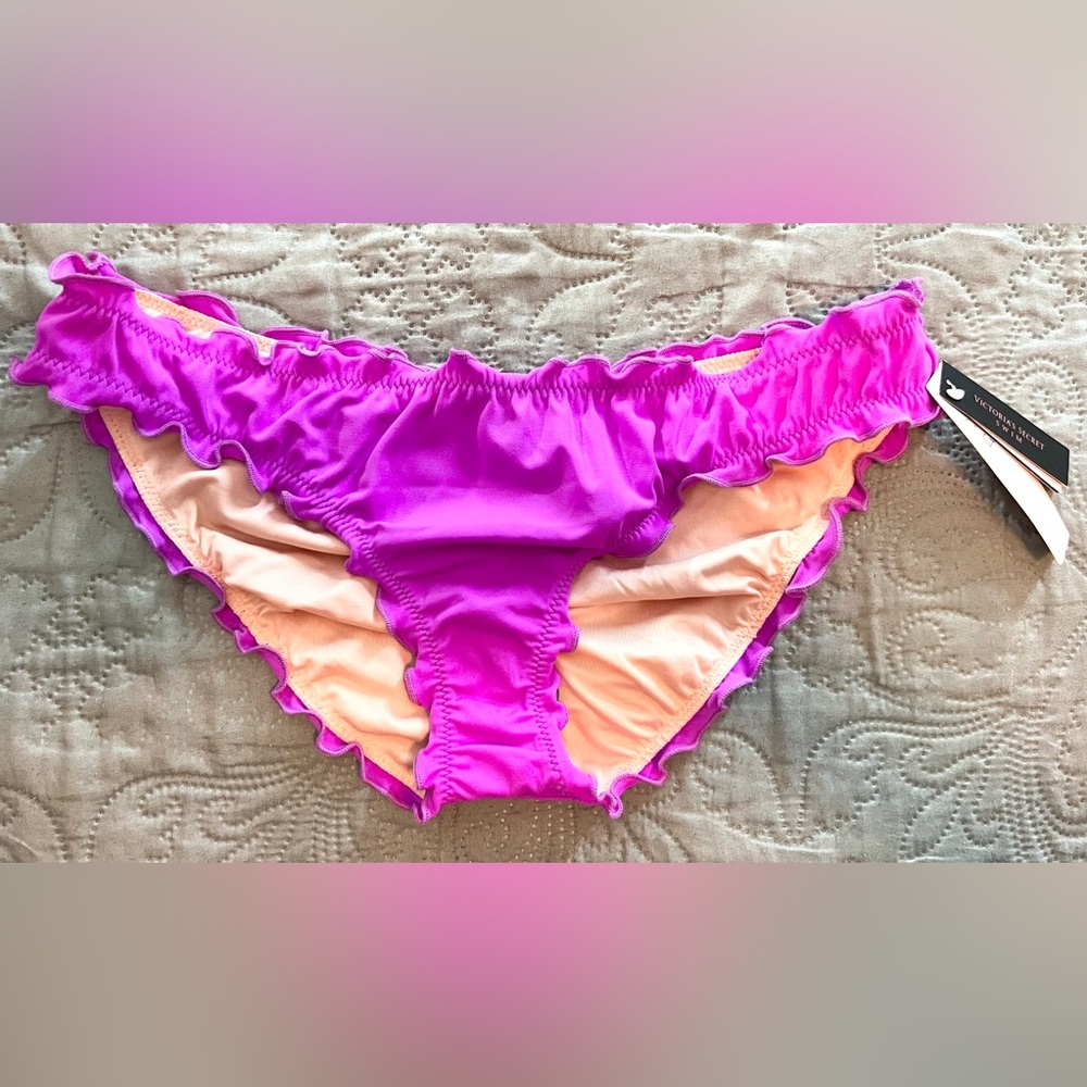 Victoria's Secret Purple Ruffle Bikini Bottoms